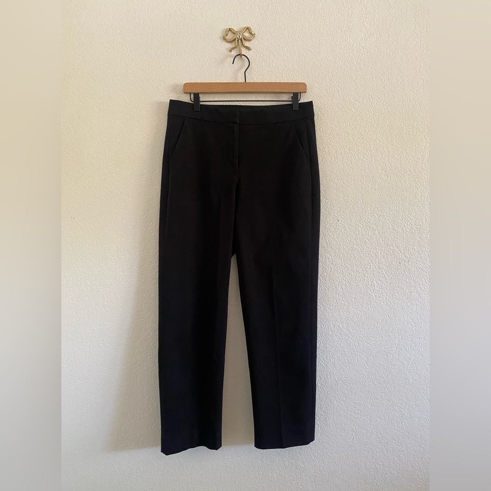 J. Crew Kate Straight-Leg Pants Womens Black In Four-Season Stretch Zip Fly 8